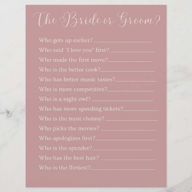 das Braut- oder Bräutigam-Party (Vorderseite)