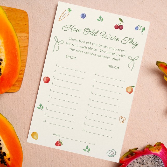 Das Brautparty "Age Game" (Von Creator hochgeladen)