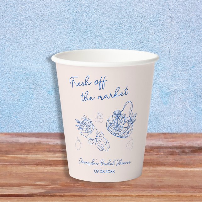 Das Brautparty der Marktklemme Pappbecher (Off The Market Doodle Hand Drawn Bridal Shower Paper Cups)