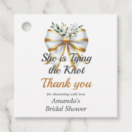 Das Brautparty der weißen Bow des Knotens Geschenkanhänger