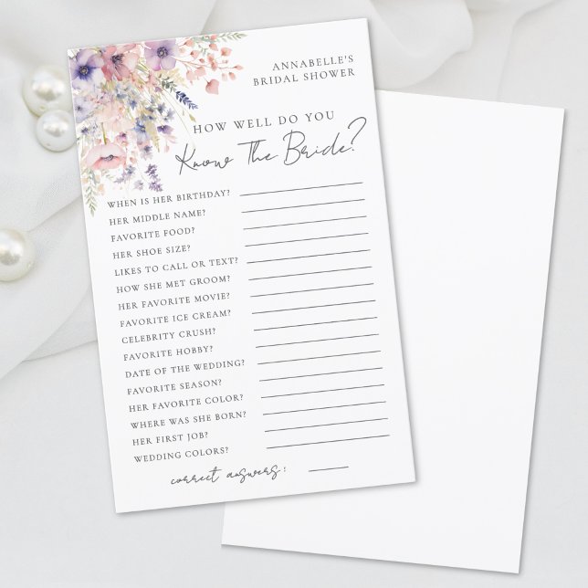 Das Brautparty der Wildblume der Braut kennen (Know The Bride Wildflower Bridal Shower)