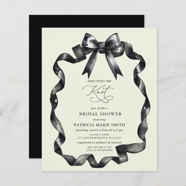 Das Brautparty des Knotens mit schwarzem Bug (Vorne/Hinten)