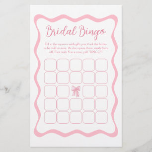 Das Brautparty des Knotens Pink Bow Bingo Game