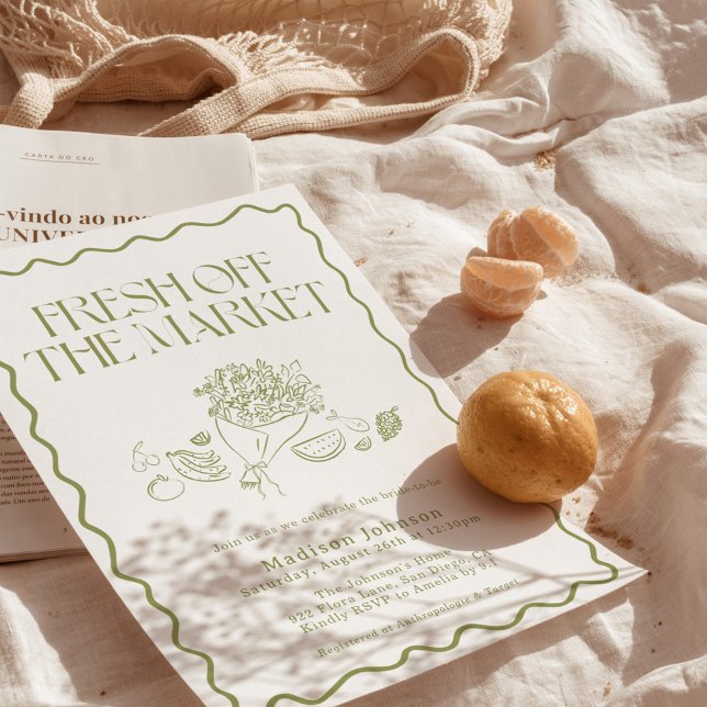 Das Brautparty des Marktes, der Bauernmarkt Einladung (Von Creator hochgeladen)