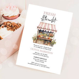 Das Brautparty des Marktes für Bauern frisch Einladung