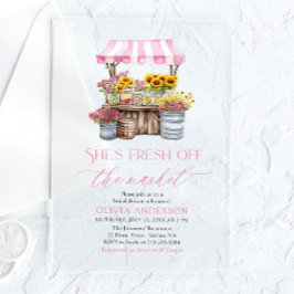 Das Brautparty des Marktes für die Bauern frisch v Acryleinladungen