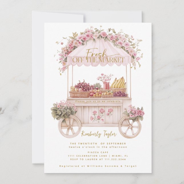 Das Brautparty des Marktes für die Bauern frisch v Einladung (Vorderseite)