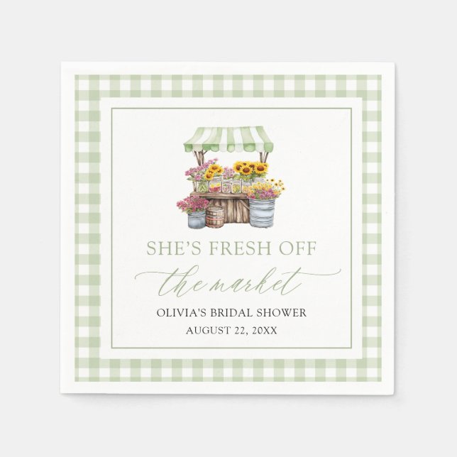 Das Brautparty des Marktes für die Bauern frisch v Serviette (Vorderseite)