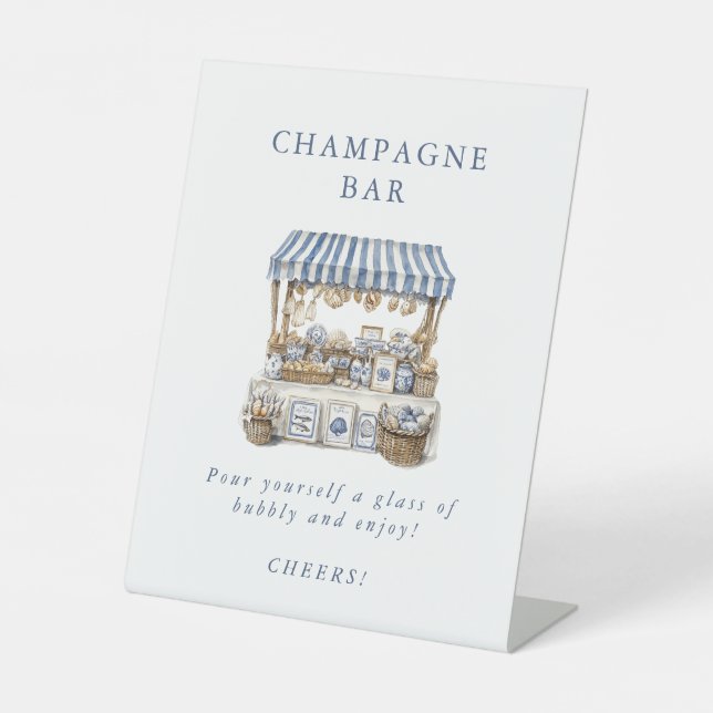 Das Brautparty des Marktes für Küstenmärkte Sockelschild (Vorderseite)