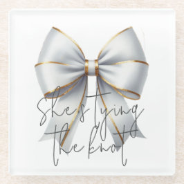 Das Brautparty des weißen Knots Glasuntersetzer