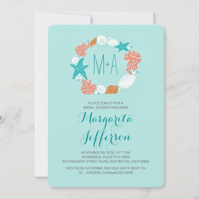 Das Brautparty für Wasserkränze lädt ein Einladung (Vorderseite)