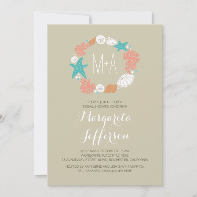 Das Brautparty für Wasserkränze lädt ein Einladung (Vorderseite)