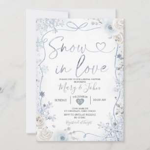 Das Brautparty Ribbon und Bow Winter Snow in Liebe Einladung