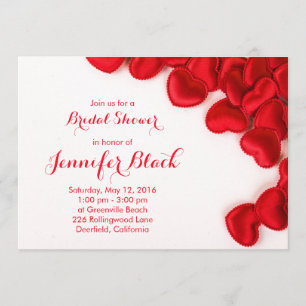 Das Brautparty von Simple Red Hearts Valentine Einladung