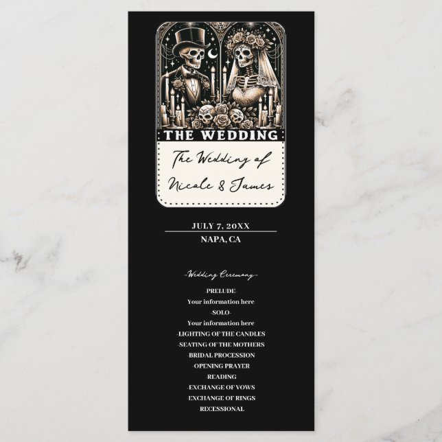 Das BREITE Tarot Skeletons Bride & Groom Programm (Vorderseite)