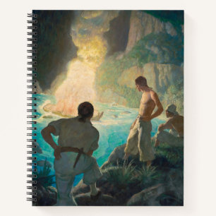 Das Brennen der Bounty durch Newell Convers Wyeth Notizbuch