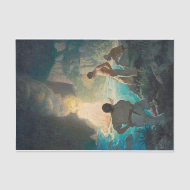 Das Brennen der Bounty durch Newell Convers Wyeth Seidenpapier (Vorderseite)