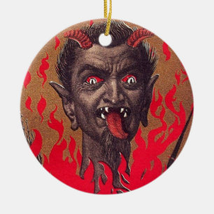 Das brennende Krampus Keramikornament