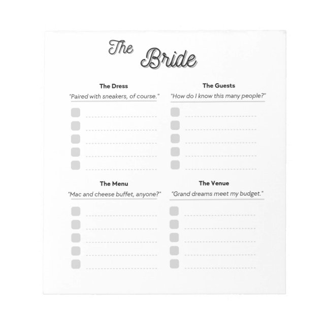 Das Bridge Notepad Notizblock (Vorderseite)