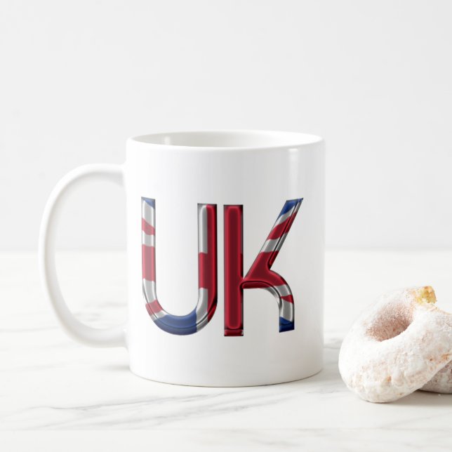Das britische Britische Flaggentypografie-Elegant Kaffeetasse (Mit Donut)