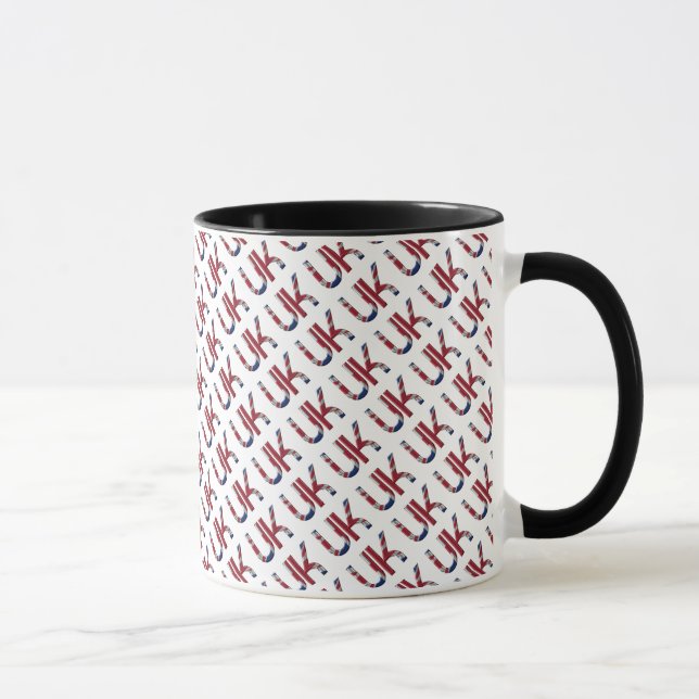 Das britische Britische Flaggentypografie-Elegant Tasse (Rechts)