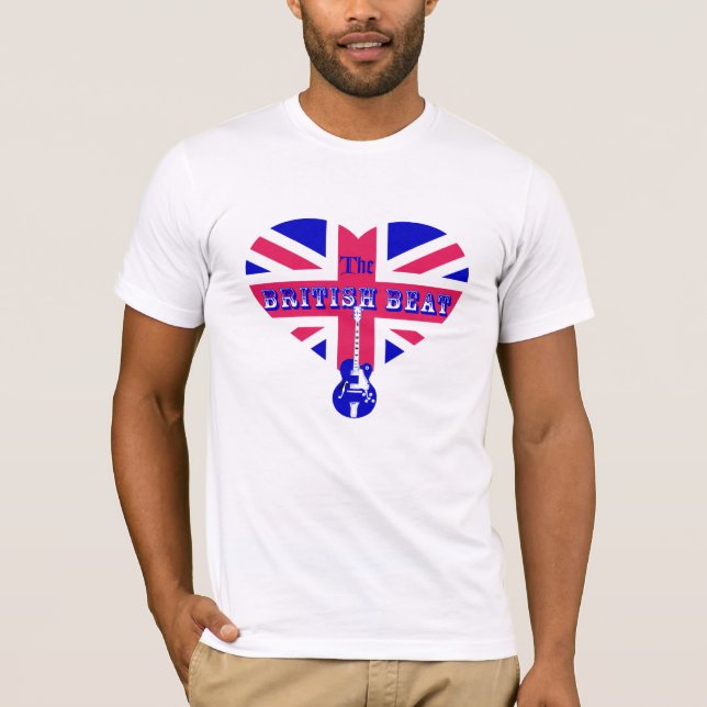 Das britische Flaggenherz & Gitarre T-Shirt (Vorderseite)