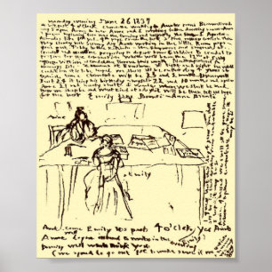 Das Brontes ~ Emily u. Anne Tagebuch-Papier wieder Poster