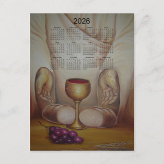Das Brot des Lebens: Heilige Eucharistie 2026 Kale Postkarte