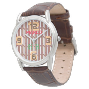 Das Brown-Lederband-Uhr der Männer klassische Armbanduhr