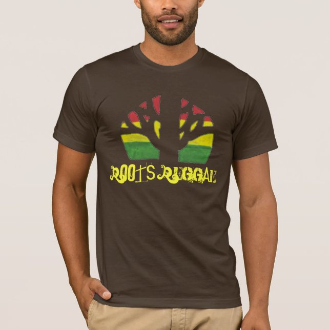 Das Brown-T-Shirt der Wurzel-Reggae-Männer T-Shirt (Vorderseite)