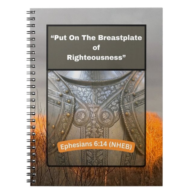 Das Brustschild der Rechtschaffenheit - Spiralisch Notizblock (Vorderseite)