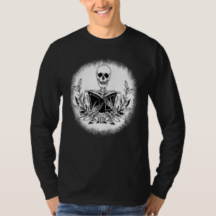 Das Buch Bookworm Reader Skeleton Reading Book T-Shirt