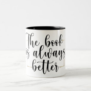 Das Buch ist besser Schwarz Gold Schrift Buchliebh Zweifarbige Tasse
