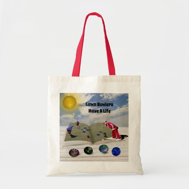 Das Buch Rasen Bowls Popout Art, Budget Tote Bag Tragetasche (Vorne)