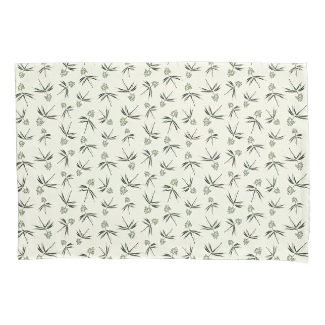 Das Budgen von grünen Branchen auf Creme - nahtlos Kissenbezug (Vorderseite)