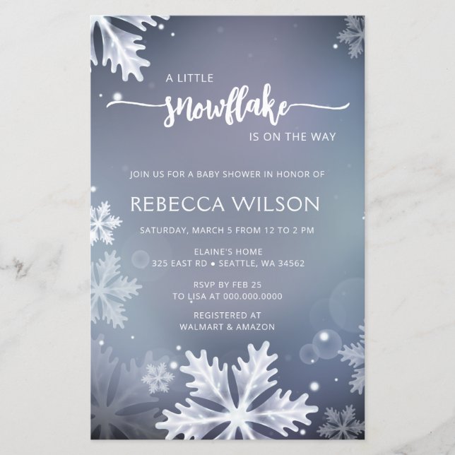 Das Budget Snowflake ist On Way Boy Baby Shower (Vorderseite)