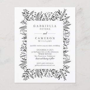 Das Budget White Floral Line Art Wedding All-in-On