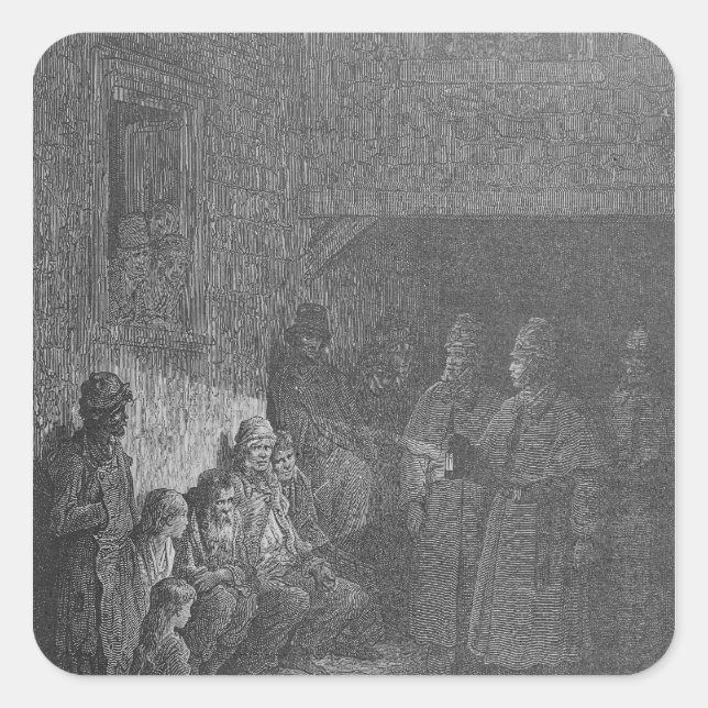 Das Bull's-Eye von 'London, eine Pilgerreise' Quadratischer Aufkleber (Vorderseite)