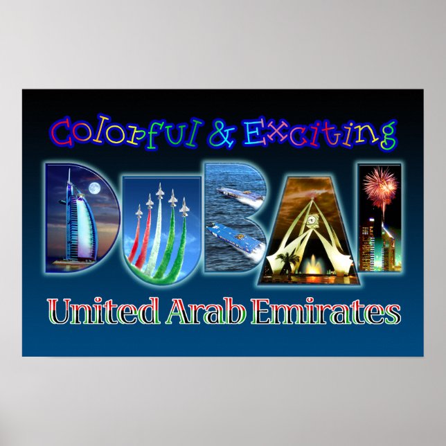 Das bunte und aufregende Dubai Poster (Vorne)