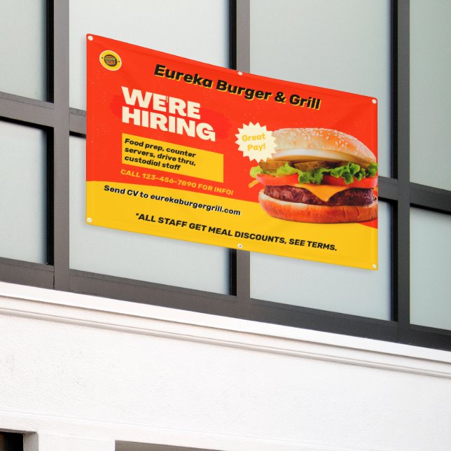 Das Burger Restaurant, das wir jetzt mieten Banner (Äußeres Gebäude)