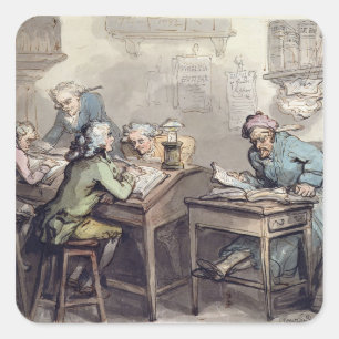 Das Büro eines Kaufmannes, 1789 (Stift u. Tinte Quadratischer Aufkleber