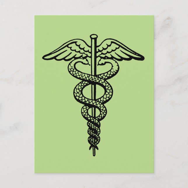 Das Caduceus-Symbol Postkarte (Vorderseite)