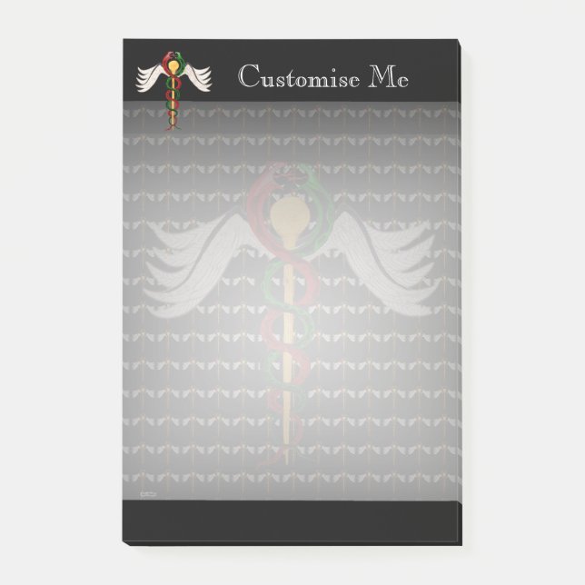 Das Caduceus (Vollfarbigkeit) Post-it Klebezettel (Vorderseite)