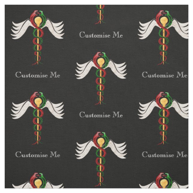Das Caduceus (Vollfarbigkeit) Stoff (Muster)