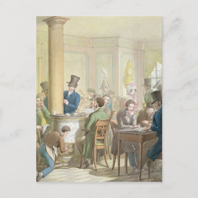 Das Café de Commerce, vom Tableau de Paris Postkarte (Vorderseite)