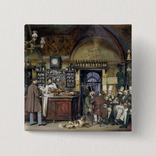 Das Café in Rom, 1856 Button (Vorderseite)