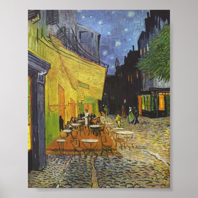 Das Café Terrasse am Abend von Van Gogh Poster (Vorne)