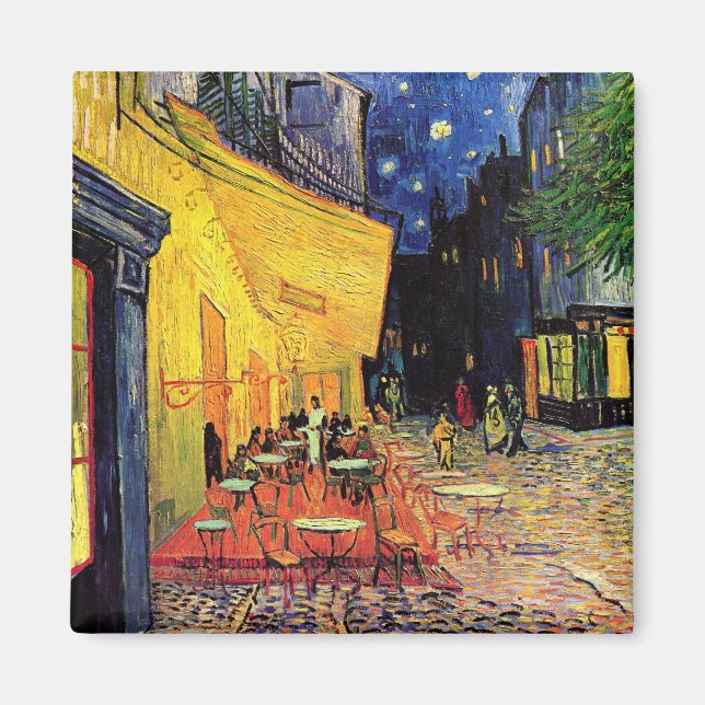 Das Café Terrasse in Arles, bei Night - van Gogh Magnet (Vorne)