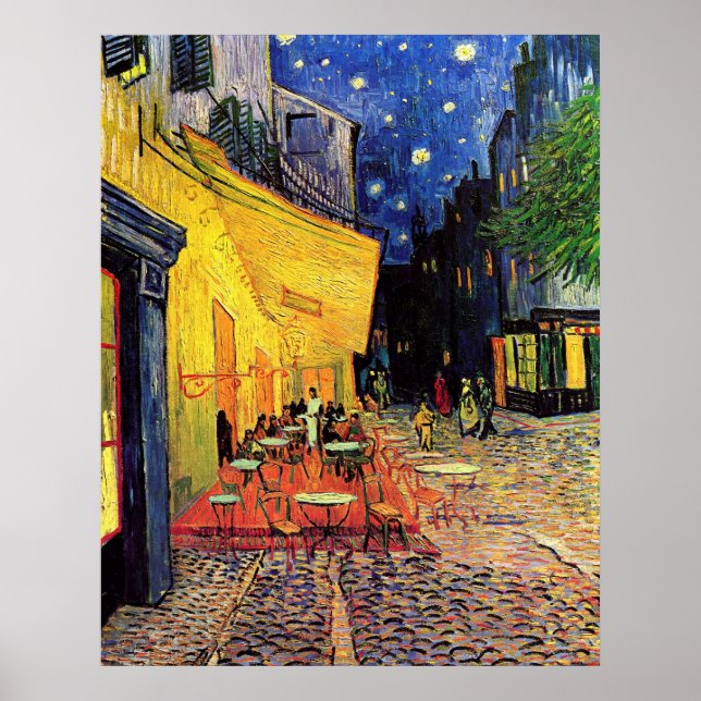 Das Café Terrasse in Arles, bei Night - van Gogh Poster (Vorne)