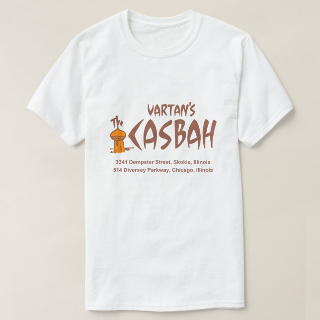 Das Casbah Restaurant des Vartan, Skokie-Chicago T-Shirt (Design vorne)